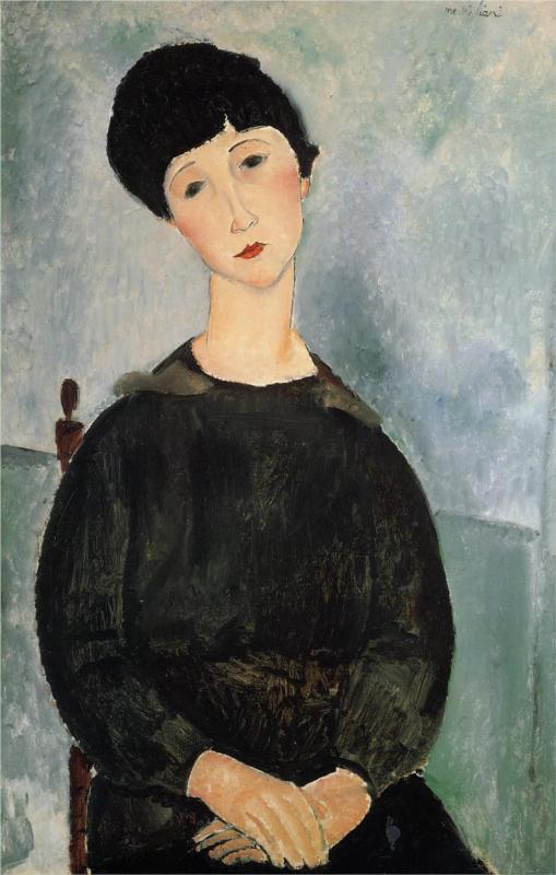 Seated Young Woman - Amedeo Modigliani Paintings